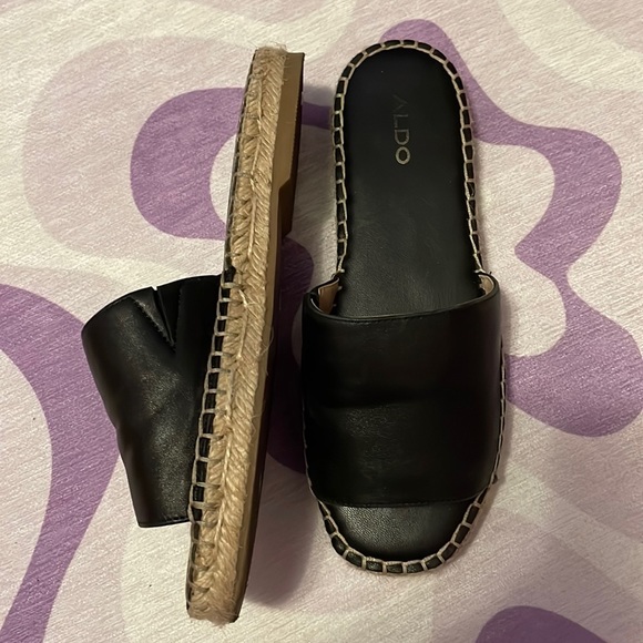 Aldo Leather Espadrille Slides - Picture 3 of 4